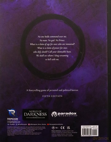 Vampire: The Masquerade 5th Edition RPG book Game Core Rulebook *Englische Version*