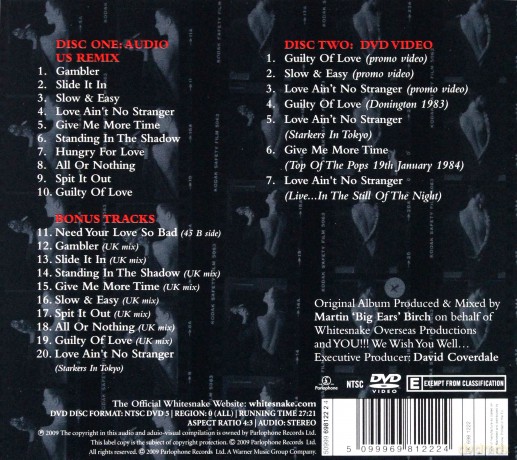 Whitesnake: Slide It In Limited (digipack) [CD]+[DVD]