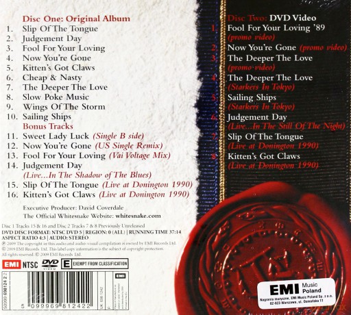 Whitesnake: Slip Of The Tongue Limited Edition [CD]+[DVD]