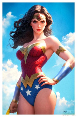 DC Comics Art Print Justice League Trinity: Wonder Woman 61 x 41 cm - unframed