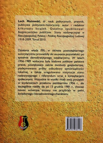 Posttotalitarny Autorytaryzm Prl 1956-1989 - Mażewski Lech [KSIĄŻKA]