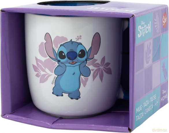 Stor Lilo & Stitch Kubek Stitch pink Flowers 385 ml