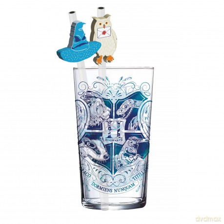 Harry Potter Glass Kubek ze słomką Hogwarts 485 ml