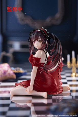 Date A Live V PVC Statue Desktop Cute Figure Kurumi Tokisaki Nightwear Ver. Renewal 13 cm