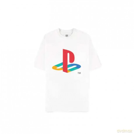 PlayStation T-Shirt Logo White Loose Fit Size S