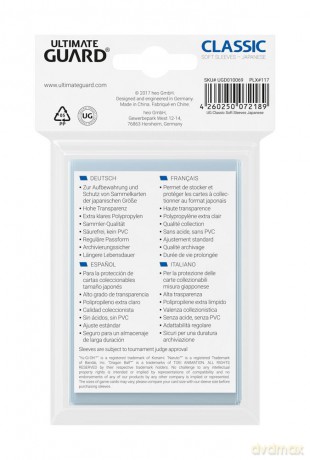 Ultimate Guard Classic Sleeves Japanese Size (100)