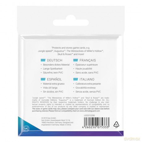 Ultimate Guard Premium Soft Sleeves for Board Game Cards Big Square (50)