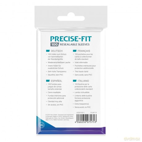 Ultimate Guard Precise-Fit Sleeves Standard Size (100) - Resealable