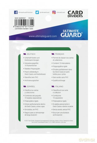 Ultimate Guard Card Dividers Standard Size (10) - Green