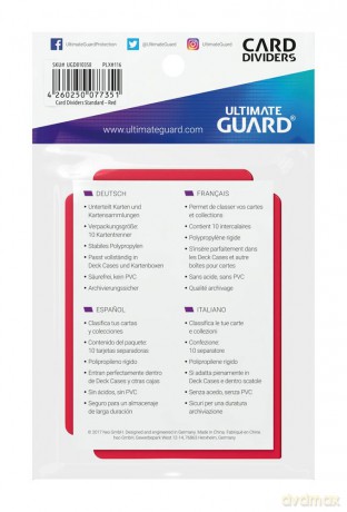 Ultimate Guard Card Dividers Standard Size (10) - Red