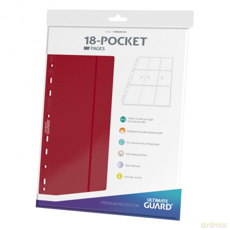 Ultimate Guard 18-Pocket Pages Side-Loading (10) - Red