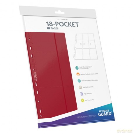 Ultimate Guard 18-Pocket Pages Side-Loading (10) - Red