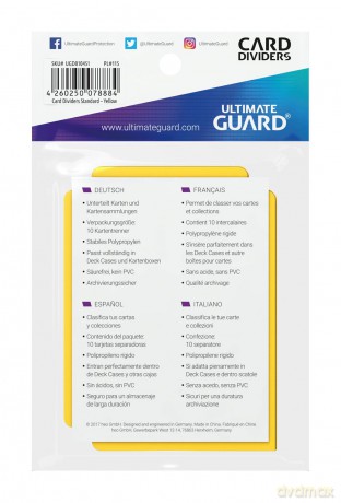 Ultimate Guard Card Dividers Standard Size (10) - Yellow
