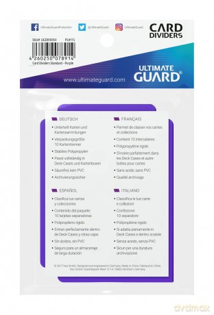 Ultimate Guard Card Dividers Standard Size (10) - Purple