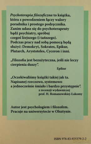 Psychoterapia Filozoficzna. O Usprawnianiu Rozumu I Leczeniu Psychiki - Ostasz Lech [KSIĄŻKA]