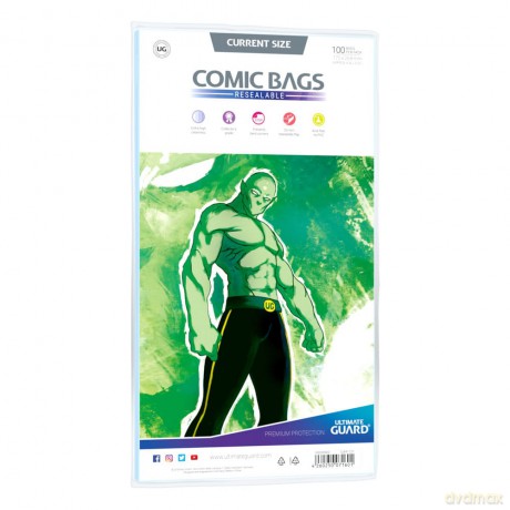 Ultimate Guard Comic Bags Resealable (100) - Current Size