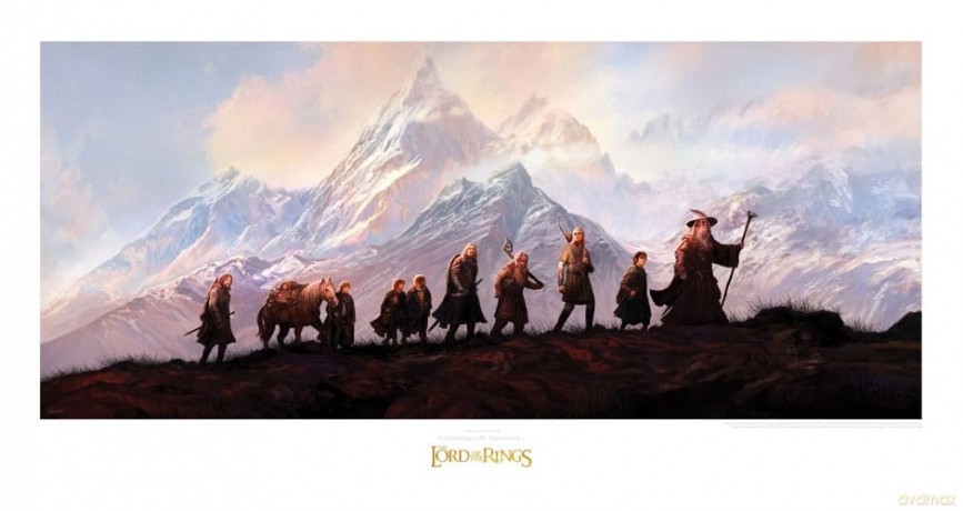 Lord of the Rings Art Print The Fellowship of the Ring: 20th Anniversary 59 x 30 cm