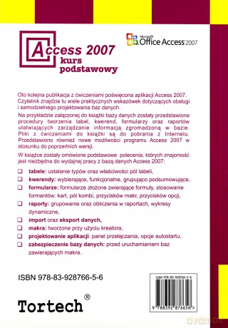 Access 2007 Kurs Podstawowy - Tor Andrzej [KSIĄŻKA]