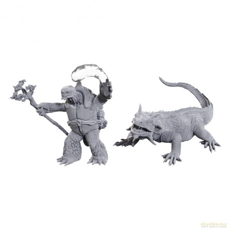 D&D Nolzur's Marvelous Miniatures Unpainted Miniatures Tortle Druid & Wild Shape Giant Lizard
