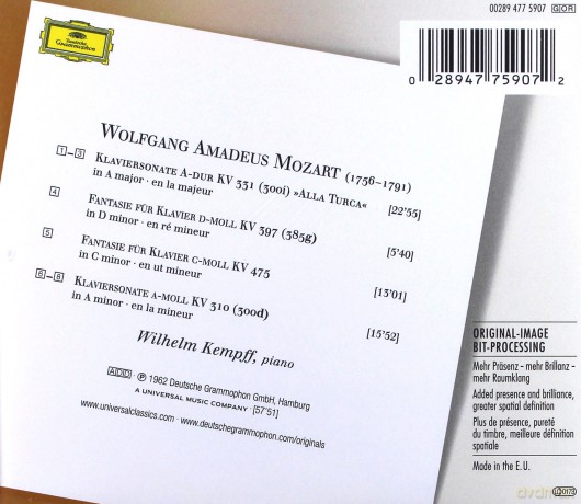 Wilhelm Kempff: Mozart: Piano Sonatas [CD]