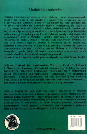 Matlab Dla Studentów Ćwiczenia, Zadania, Rozwiązania - Treichel Wiktor Stachurski Marcin [KSIĄŻKA]