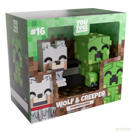 Minecraft Vinyl Figures Wolf and Creeper Monitor Buddiez