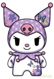 Sanrio DZNR Plush Figure Kuromi Asanoha Edition 18 cm