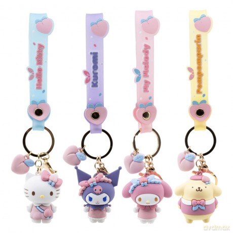 Sanrio Peach Series Keychain with Hand Strap Hello Kitty and Friends Display (12)