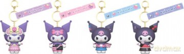 Sanrio Kuromi Cute Outfit Series Keychain with Hand Strap Kuromi Display (12)