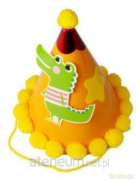 Czapeczka urodzinowa z pomponami Dinozaur