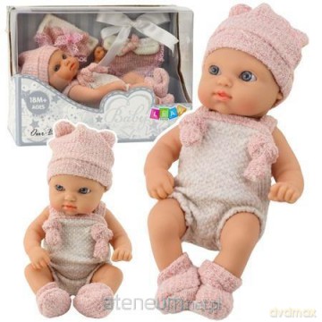 Lalka bobas niemowlak różowe ubranko 18cm