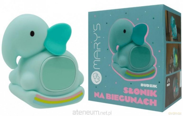 Lampka nocna z budzikiem Słonik na biegunach