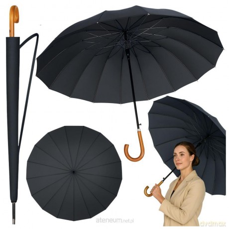 Parasol automatyczny z pokrowcem czarny 115cm