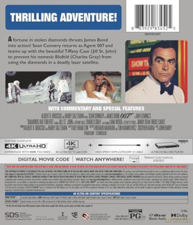 007 James Bond Diamonds Are Forever (Diamenty są wieczne) [Blu-Ray 4K]