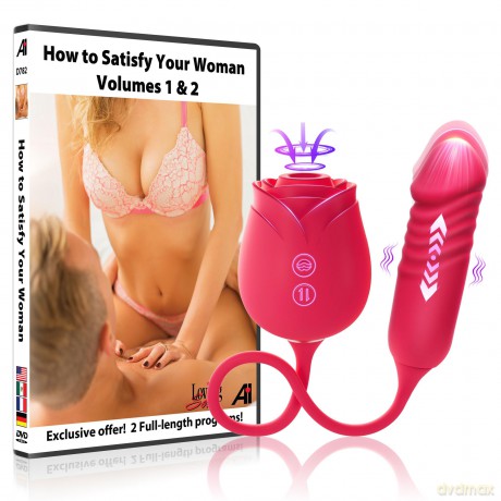 How to Satisfy Your Woman 2-part DVD with the Amazing BLISS Rose Clitoral Sucking and Thrusting Toy - Powerful Vibrating Clit Stimulator with 6 Suction Speeds for the Ultimate Orgasm - Rechargeable - As Seen Everywhere on Social Media [DVD]