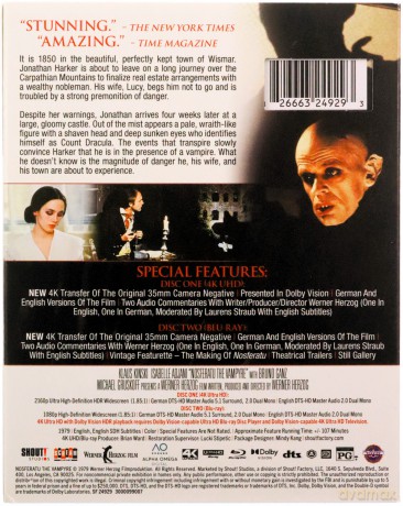 Nosferatu the Vampyre (Nosferatu - wampir) [Blu-Ray 4K]+[Blu-Ray]
