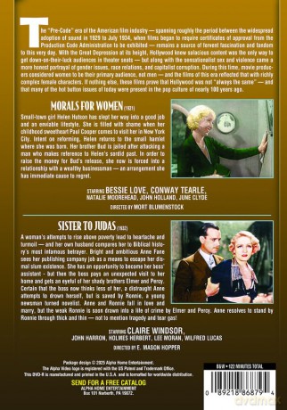 Pre-Code Double Feature: Morals for Women (1931)/Sister to Judas (1932) [DVD]
