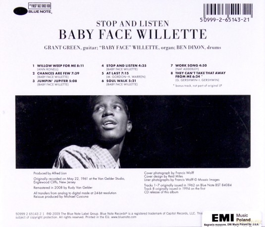 Baby Face Willette: Stop And Listen (RVG) [CD]