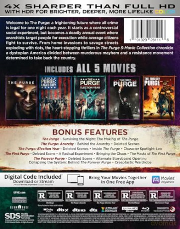The Purge: 5-Movie Collection - 4K Ultra HD + Blu-ray + Digital [Blu-Ray 4K]