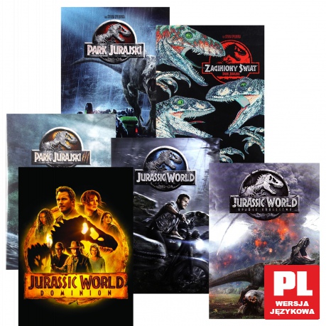 Park Jurajski Kolekcja: Park Jurajski  / Park Jurajski 2. Zaginiony świat / Park Jurajski 3 / Jurassic World / Jurassic World: Upadłe Królestwo / Dominion Pakiet [6DVD]