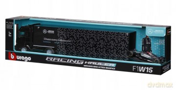 Bburago Model 1:43 F1 + SemiTruck Mercedes AMG Russell 18-38402