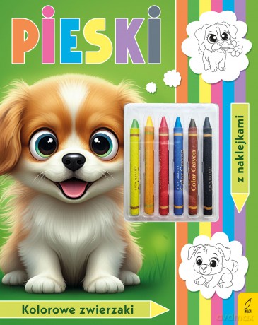 Pieski. Kolorowanka z kredkami - Opracowanie zbiorowe