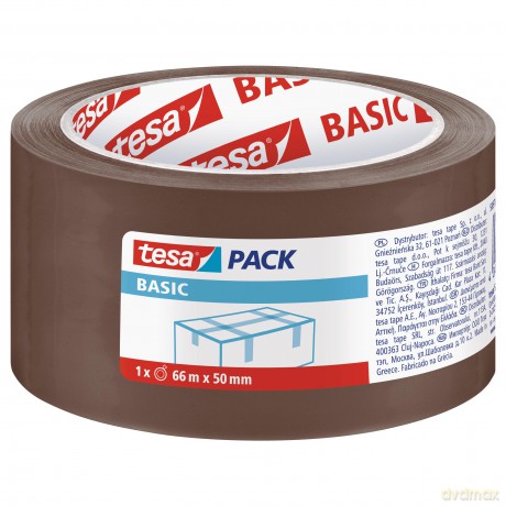 Taśma pakowa Tesapack Basic brązowa 66mx50mm