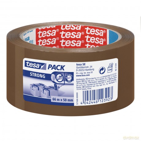 Taśma pakowa Tesapack Strong cicha brązowa 66mx50mm