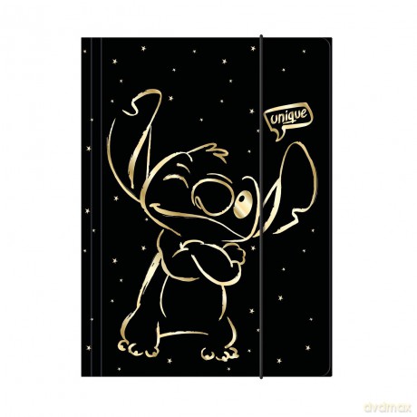 Teczka A4 z gumką Disney Gold Stitch wzór 1