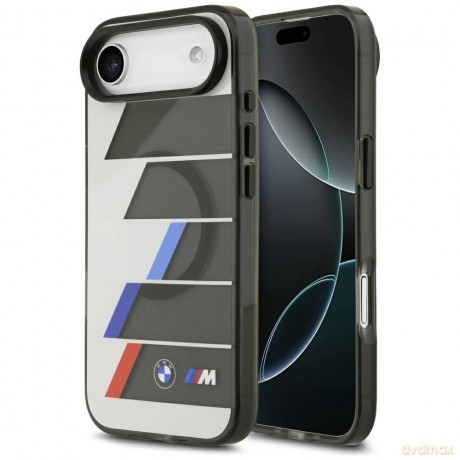 Etui BMW M IML Metal Buttons Tricolor Lines MagSafe na iPhone Air - szare