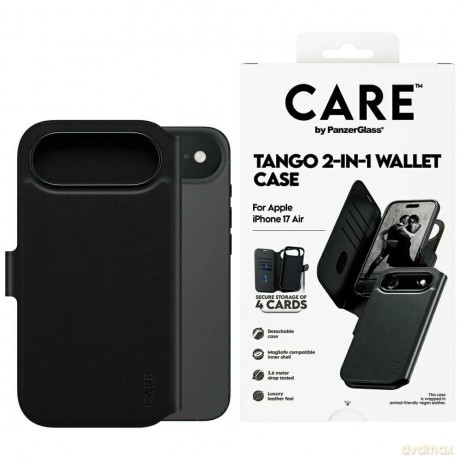 Etui CARE by PanzerGlass Feature Tango 2w1 Wallet Case MagSafe na iPhone Air - czarne