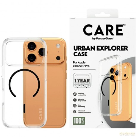 Etui CARE by PanzerGlass Flagship Urban Explorer w. Black MagSafe na iPhone 17 Pro - przezroczyste