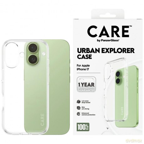 Etui CARE by PanzerGlass Flagship Urban Explorer w. Clear Frame na iPhone 17 - przezroczyste