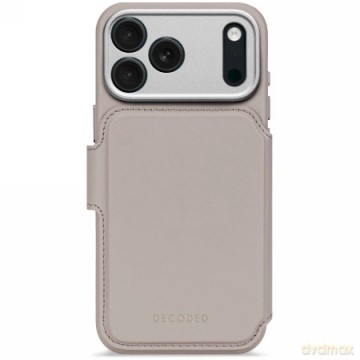 Etui Decoded Leather Detachable Wallet MagSafe na iPhone 17 Pro - beżowe